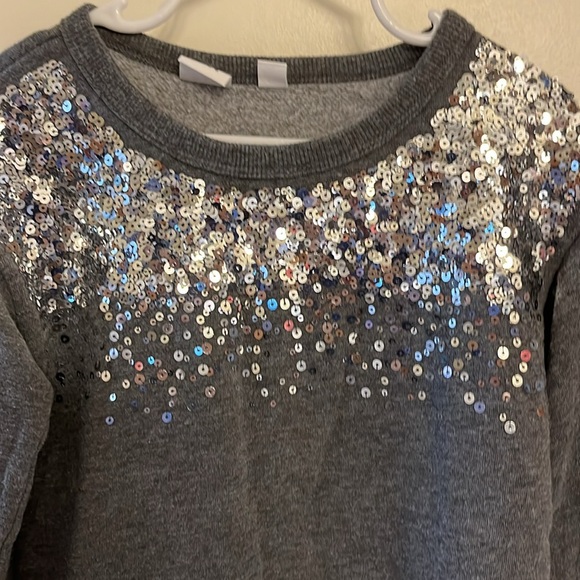 Gap Kods Sweatshirt dress with silver sequins, size XS - Picture 2 of 4